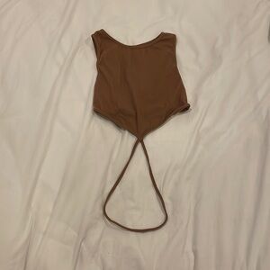 Brown Crop Top with around the waist detail